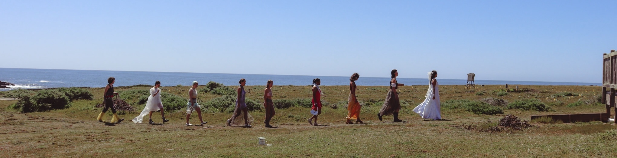 Final walkthrough of eco-trash fashion show